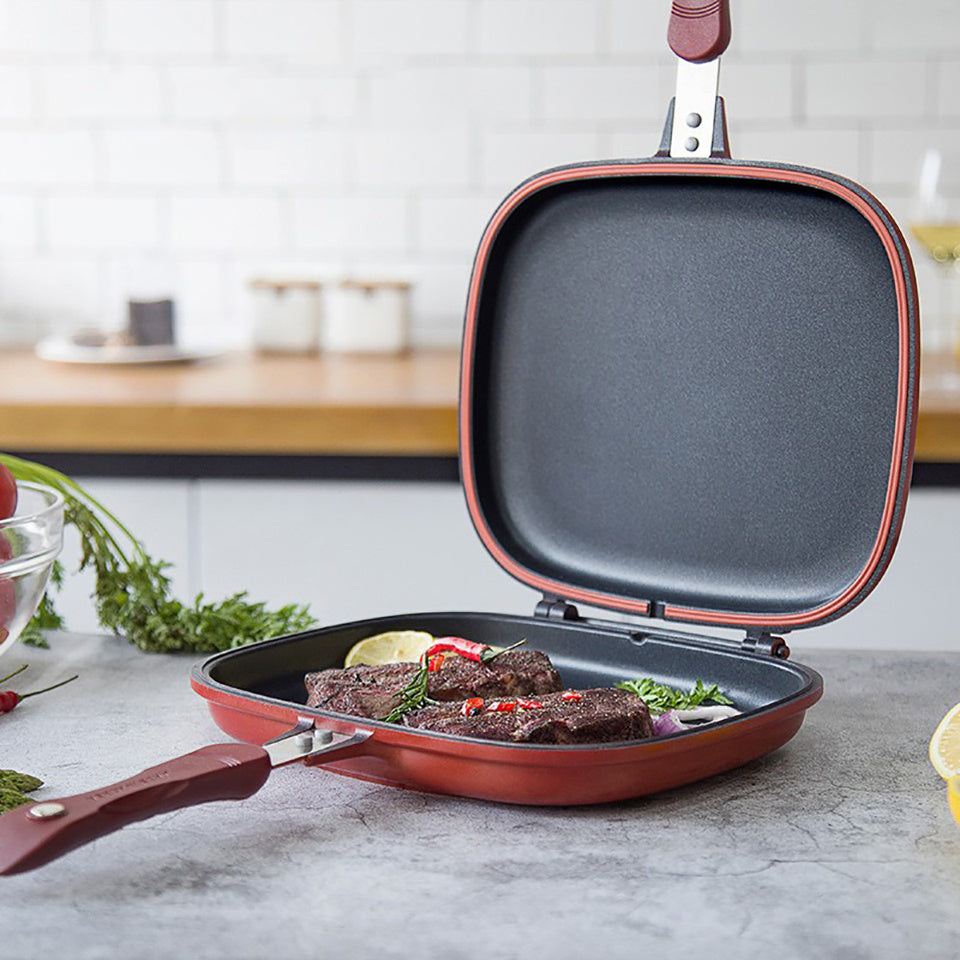Double-sided non-stick frying pan