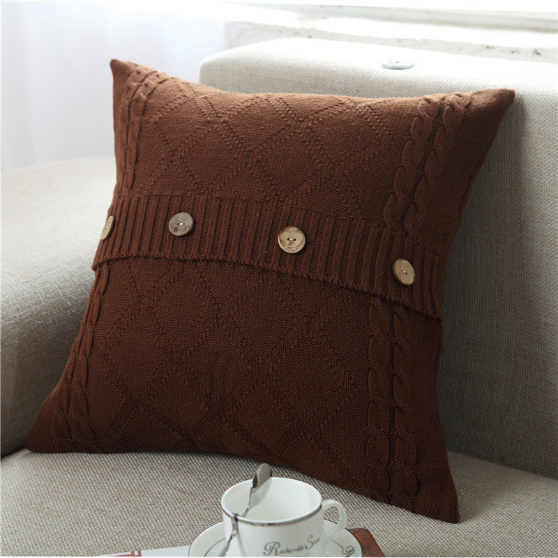 Cotton knitted pillowcase